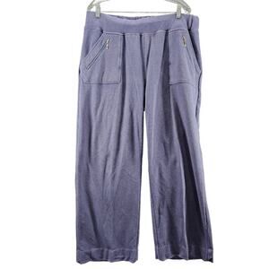 Casey Key Womens Sweat Pants Blue Size XL Cotton Blend Elastic Waist Zip Pocket